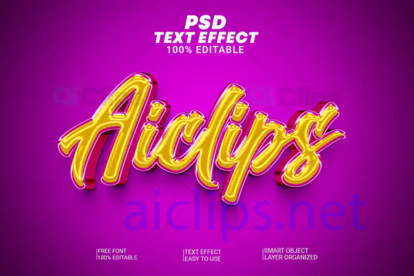 Golden Neon Text Effect PSD