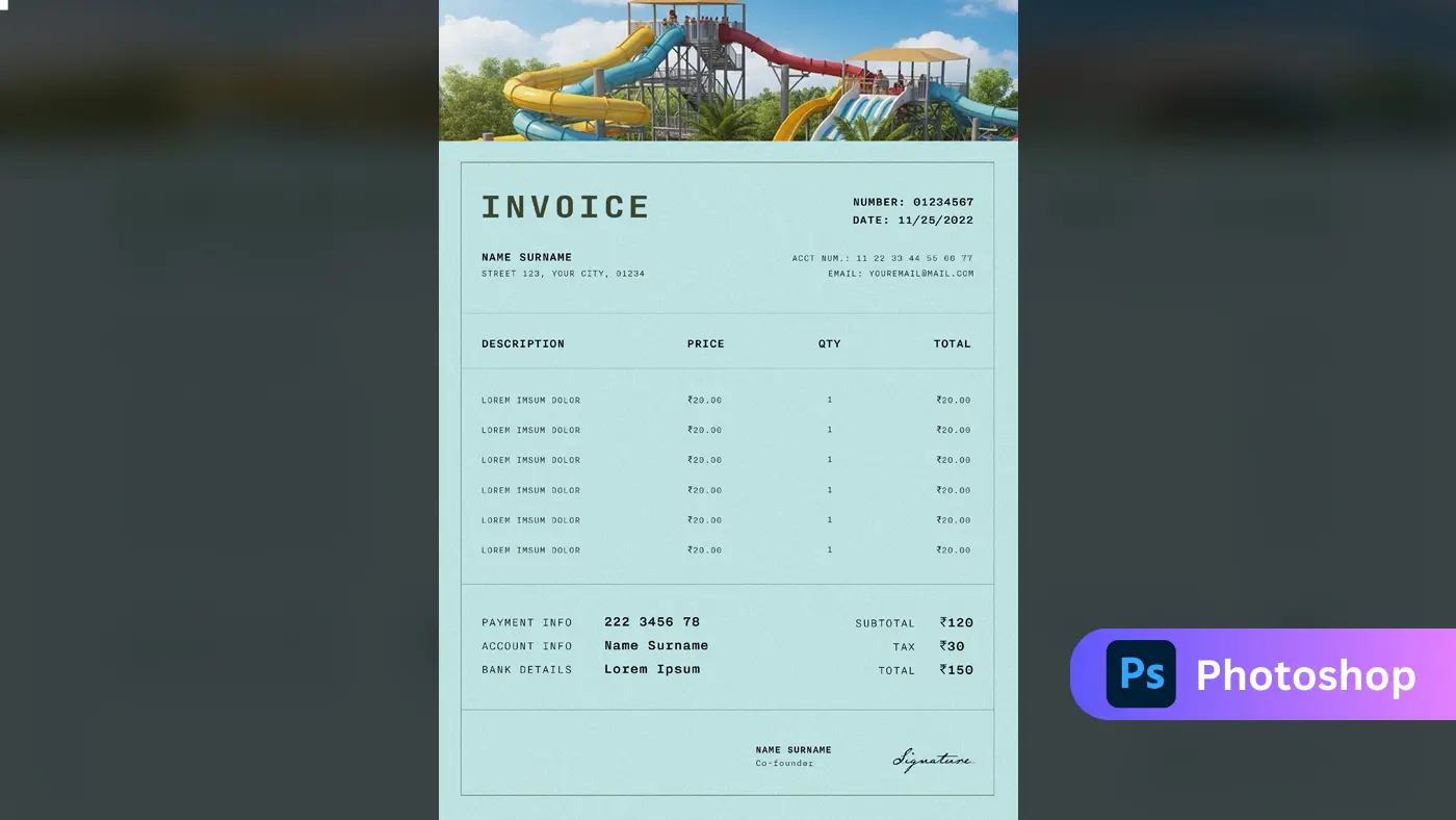 Elegant Gradient Beauty Invoice Design