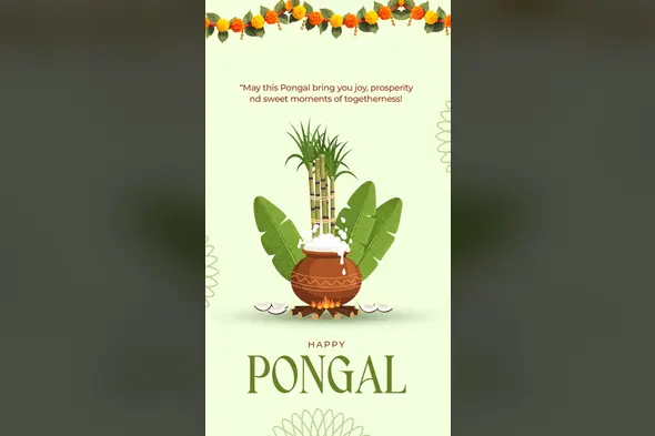 Illustrated Pongal Festival Greeting Template