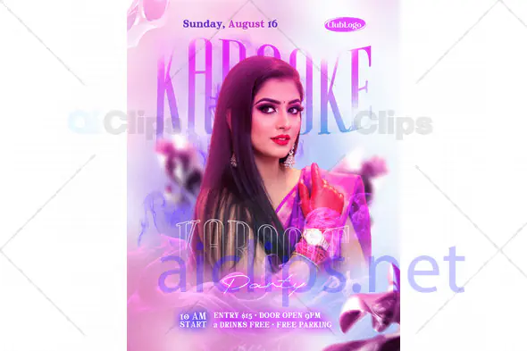 Karaoke Party Flyer PSD Template