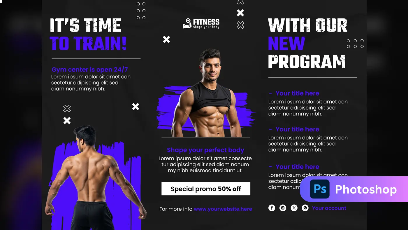 Dynamic Fitness Gym Social Media Template