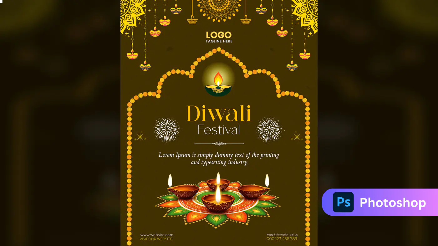 Elegant Diwali Festival Invitation Template