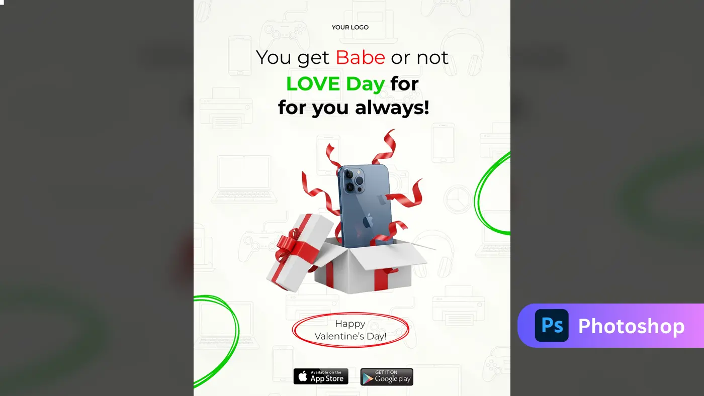 Valentine's Tech Giveaway Ad Template