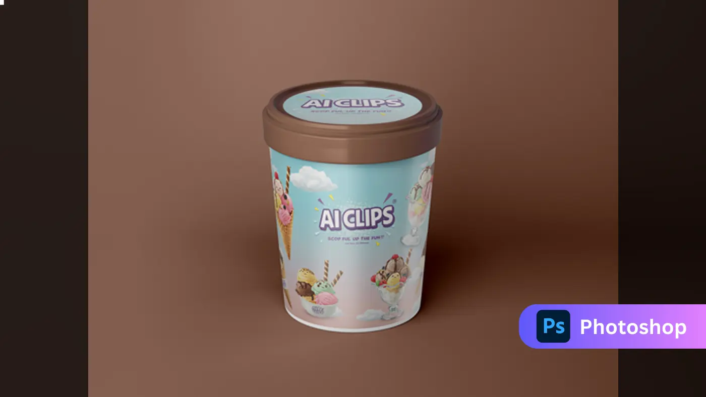 Ice Cream Tub Packaging Mockup