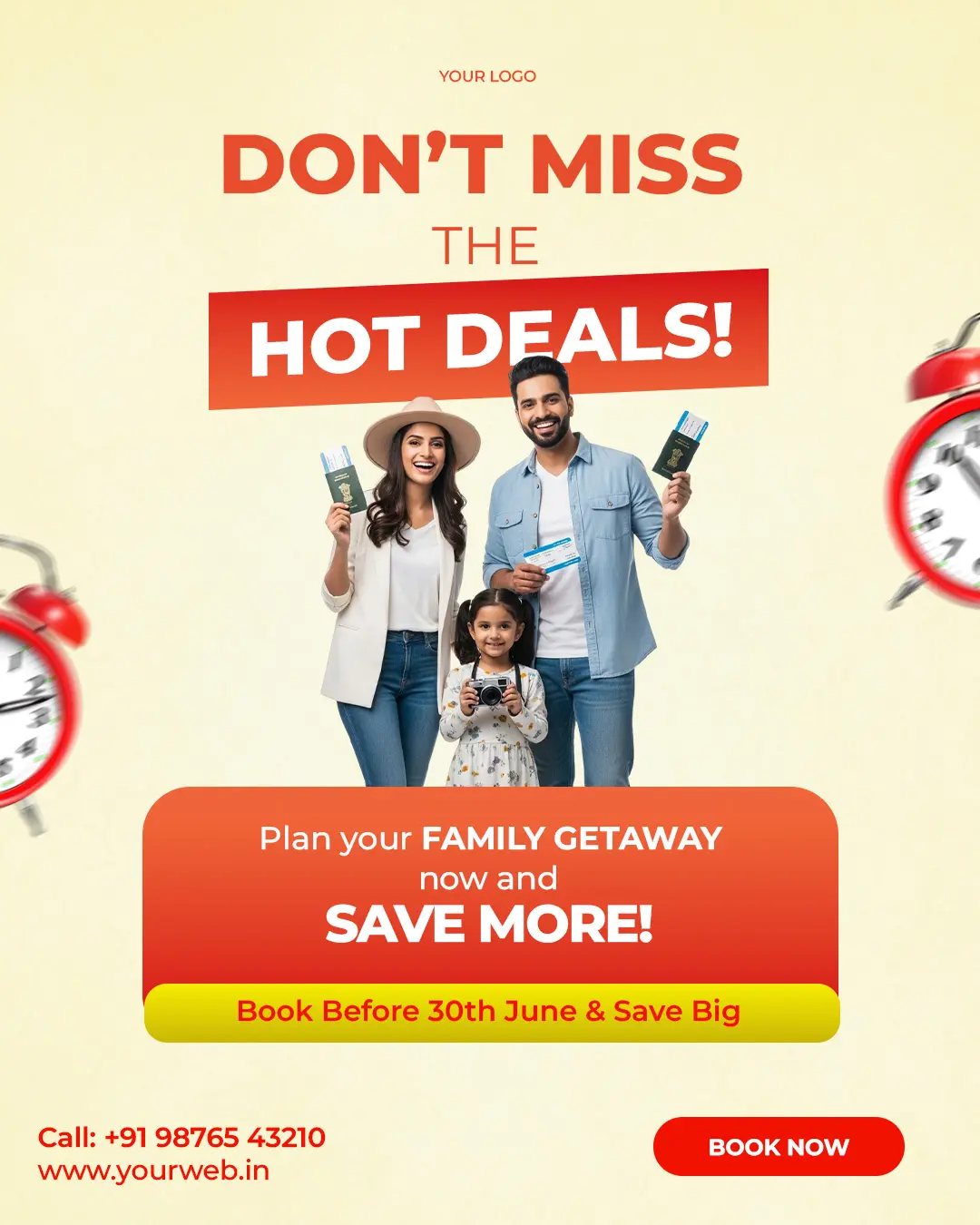 Family Vacation Deals Ad Template