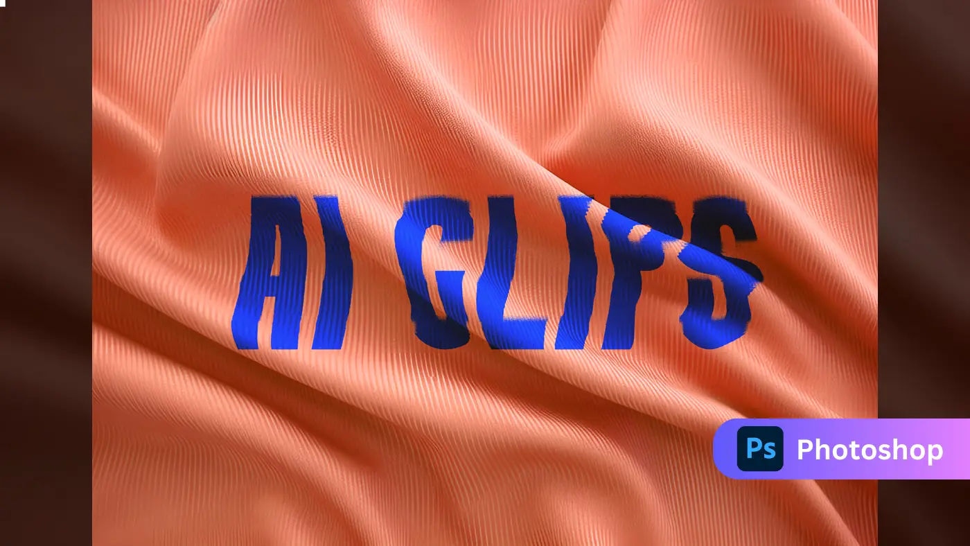 Peach Wrinkled Cloth Fabric Texture Text Mockup