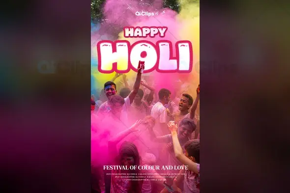 Vibrant Holi Festival Photoshop PSD Template | AIClips
