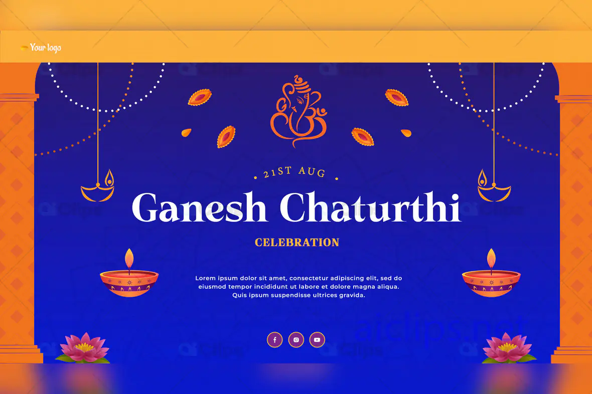 Ganesh Chaturthi Celebration Event PSD Template