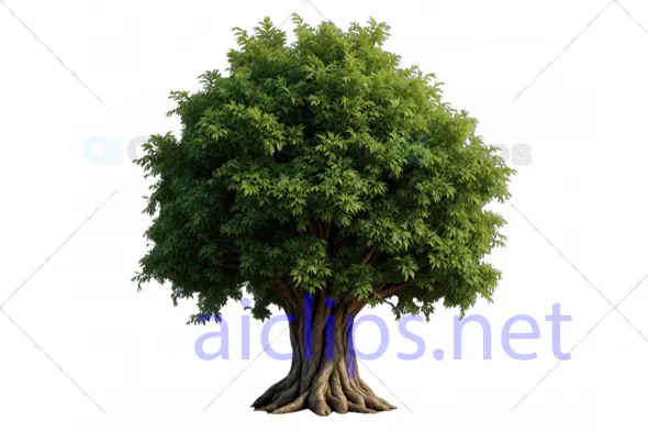 Realistic 3D Tree Model with Dense Green Foliage