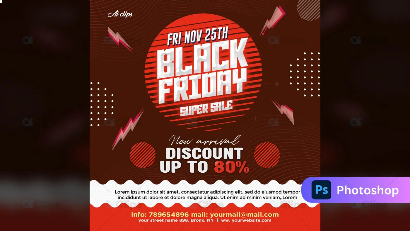 Black Friday Super Sale PSD Template