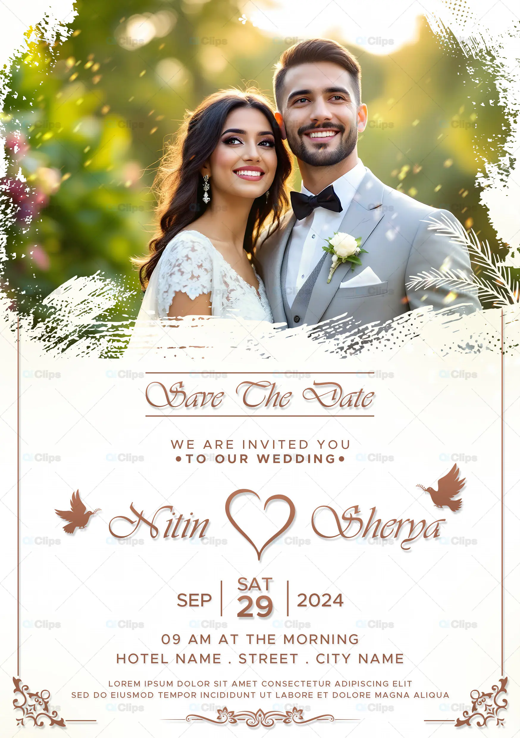 Wedding Save The Date PSD Template