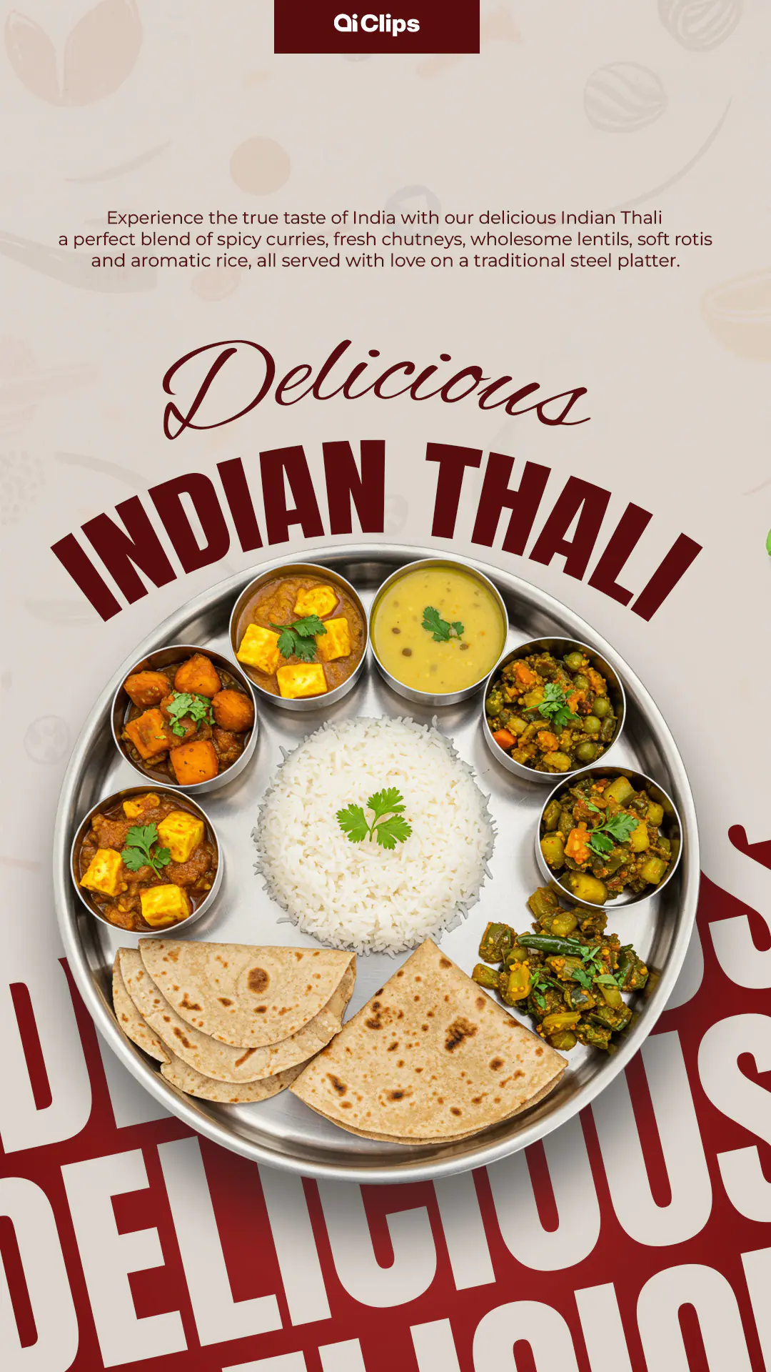 Indian Thali Restaurant Promotion Template