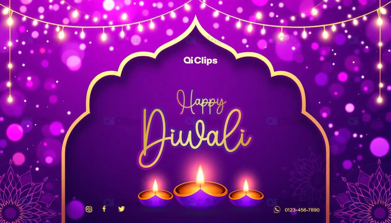 Elegant Happy Diwali Flyer PSD Template