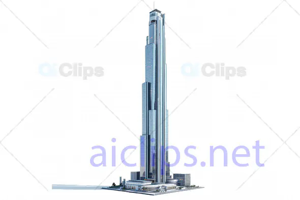 Realistic 3D Modern Skyscraper Model