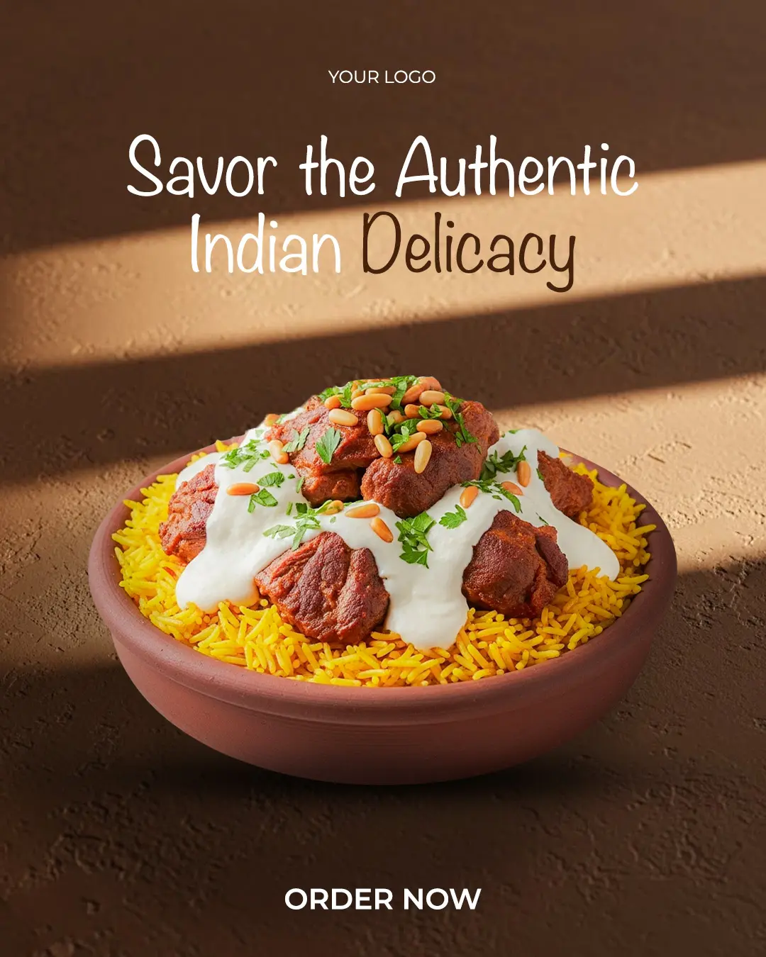 Authentic Indian Cuisine Social Media Template