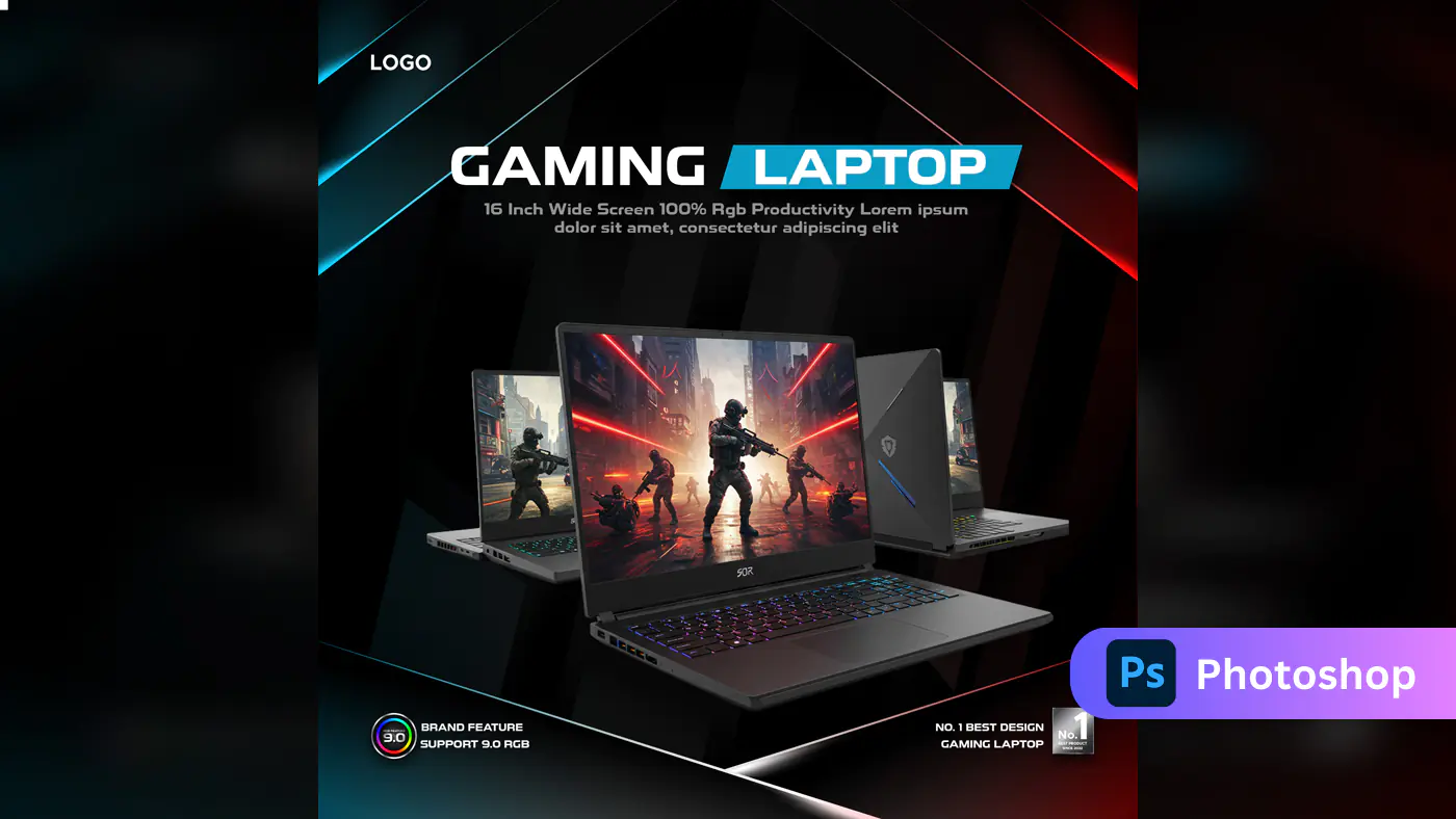 Dynamic Gaming Laptop Promo Template