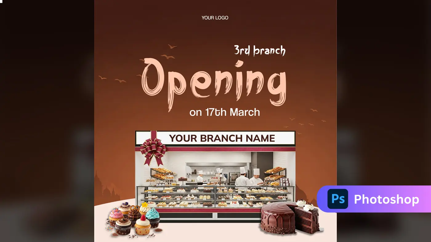 Bakery Branch Opening Announcement Template