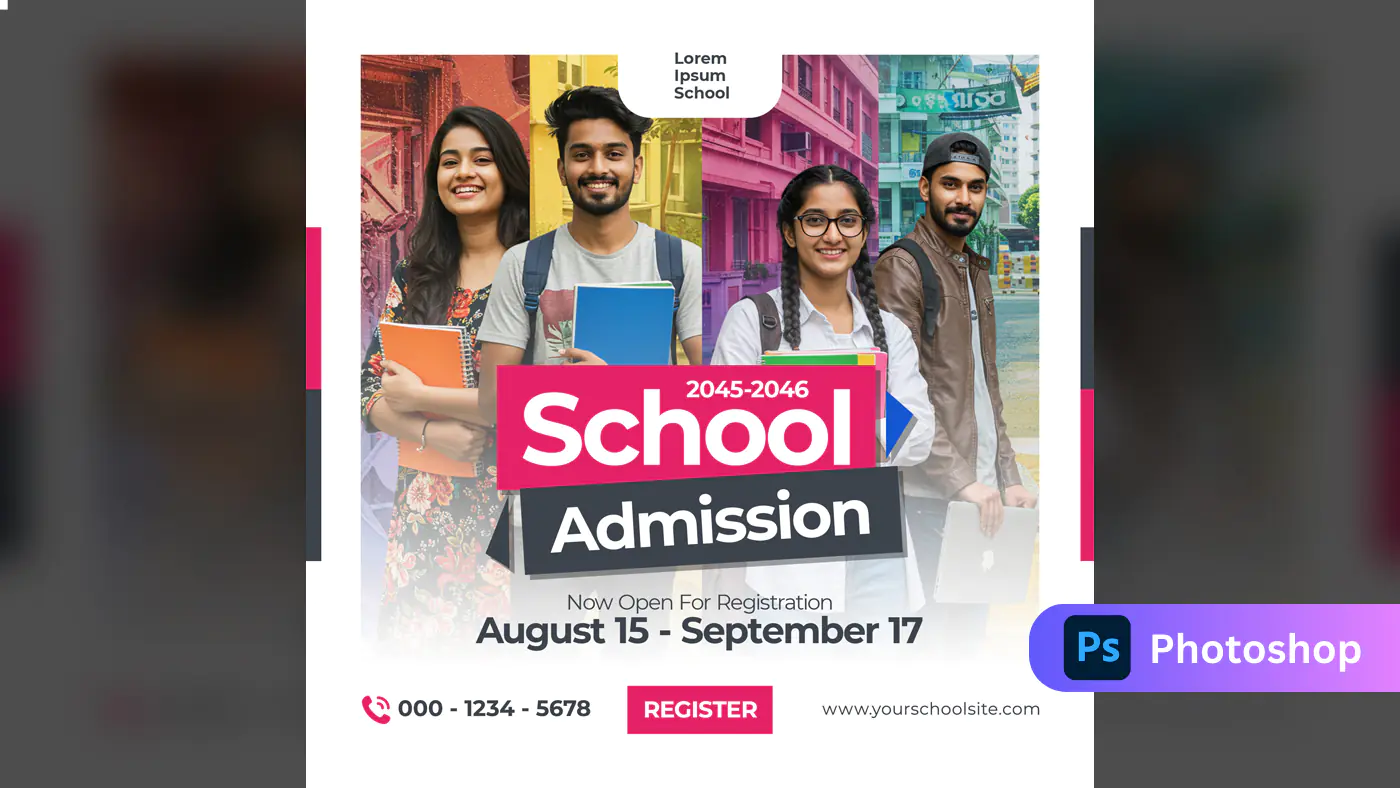 Vibrant School Admission Campaign Template