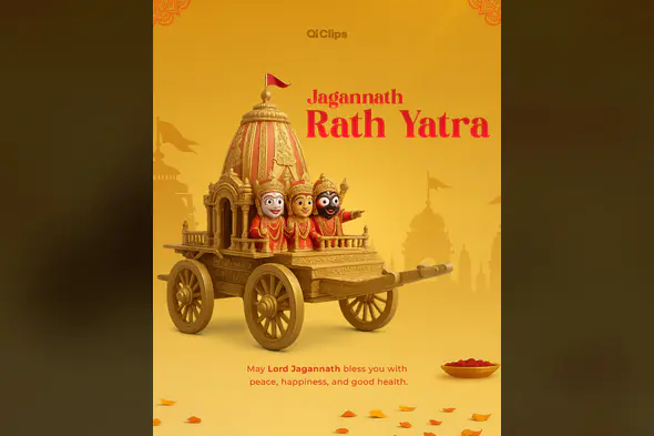 Jagannath Rath Yatra Festival Poster Template
