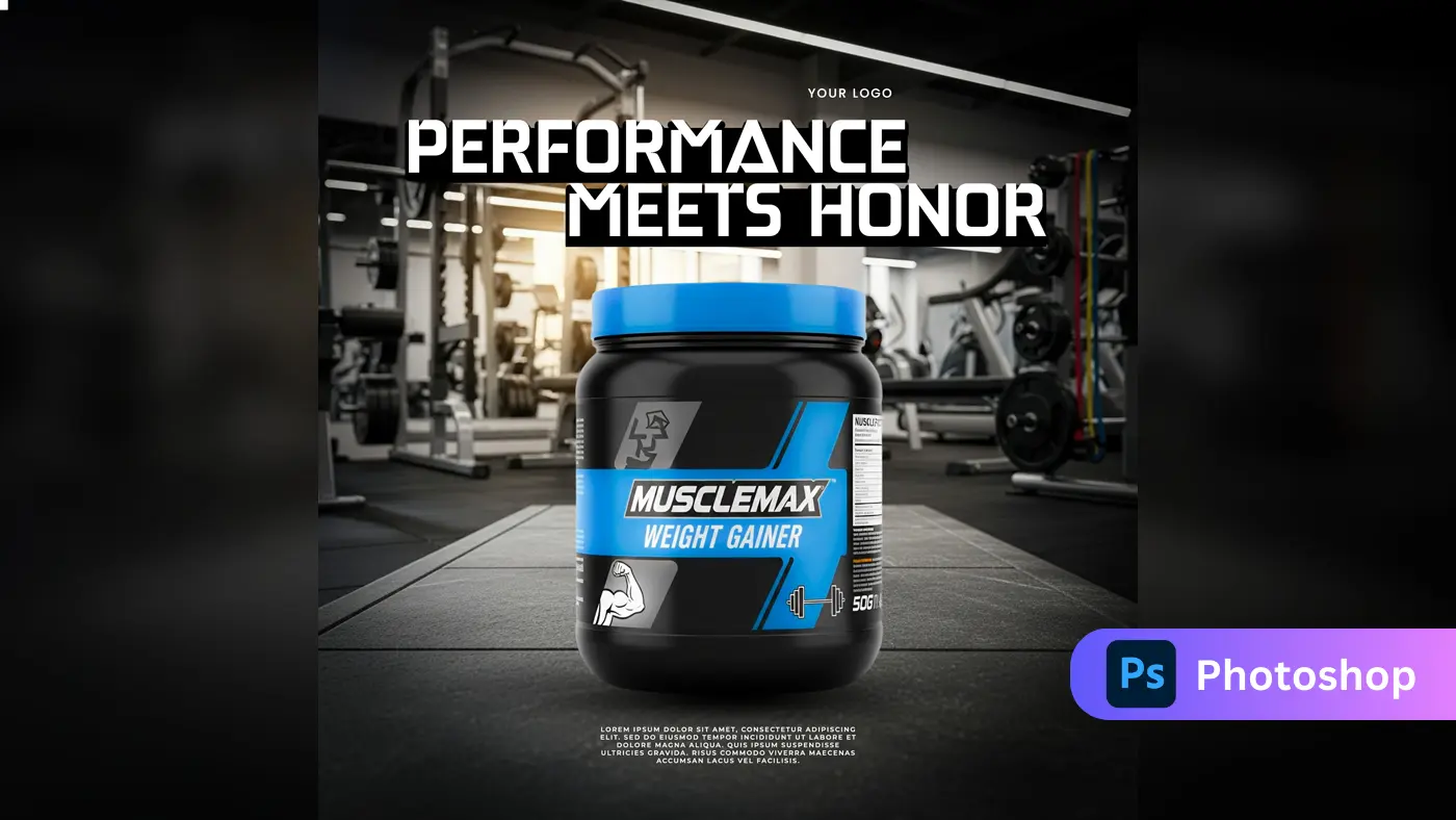 Fitness Supplement Advertisement Template