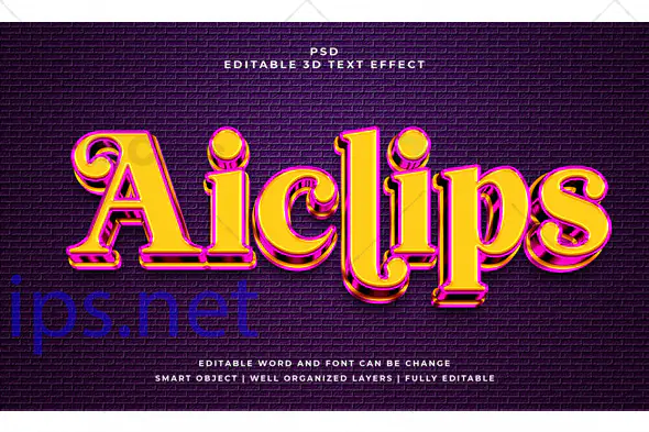 Retro Neon 3D Text Effect PSD
