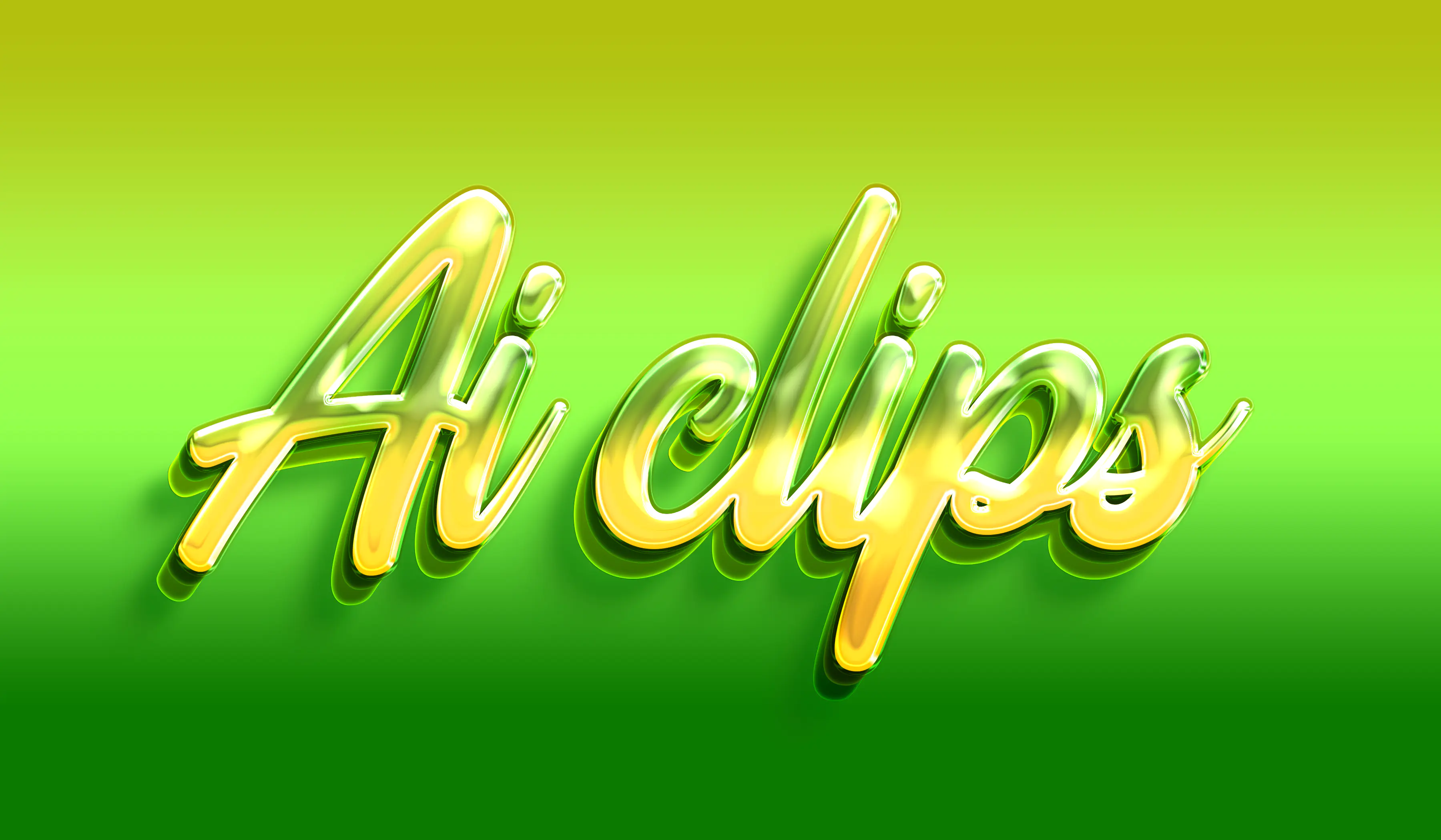 3D Ai Clips Yellow & Green Text Effect Template