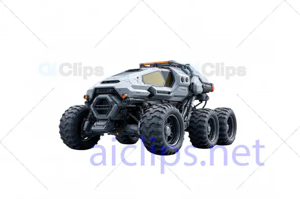 Six-Wheeled Futuristic Armored Rover 3D Model