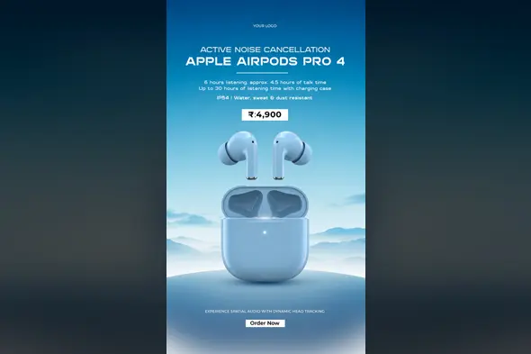 Premium Wireless Earbuds Ad Template