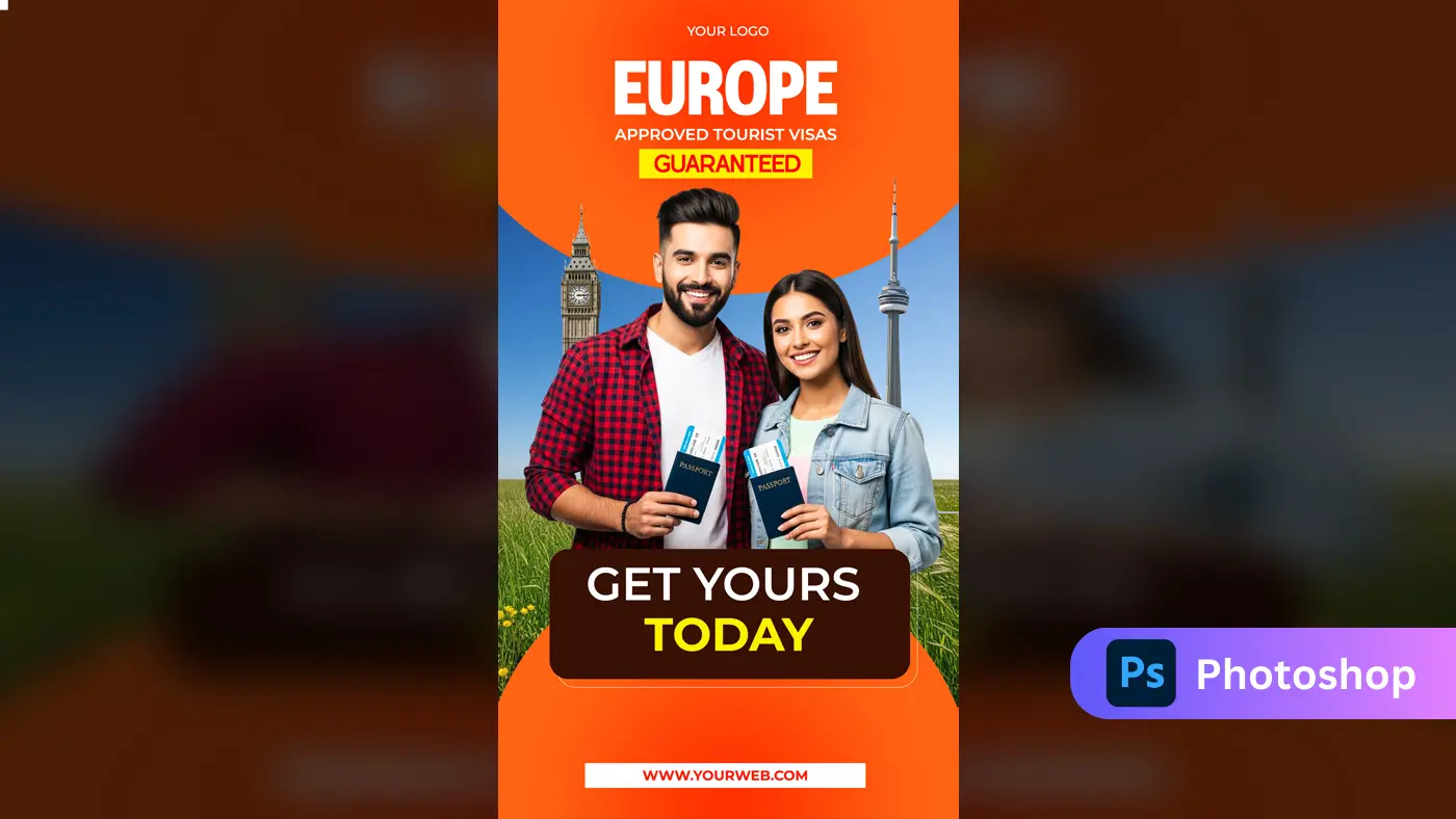European Tourist Visa Social Media Template