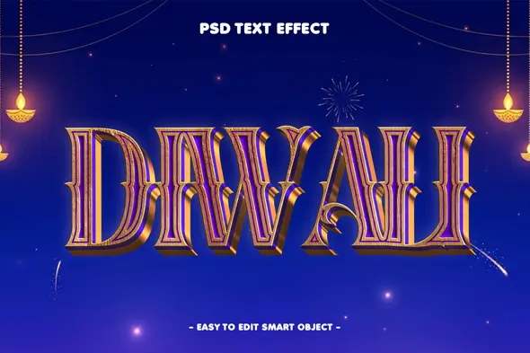 Decorative Diwali 3D Title Template