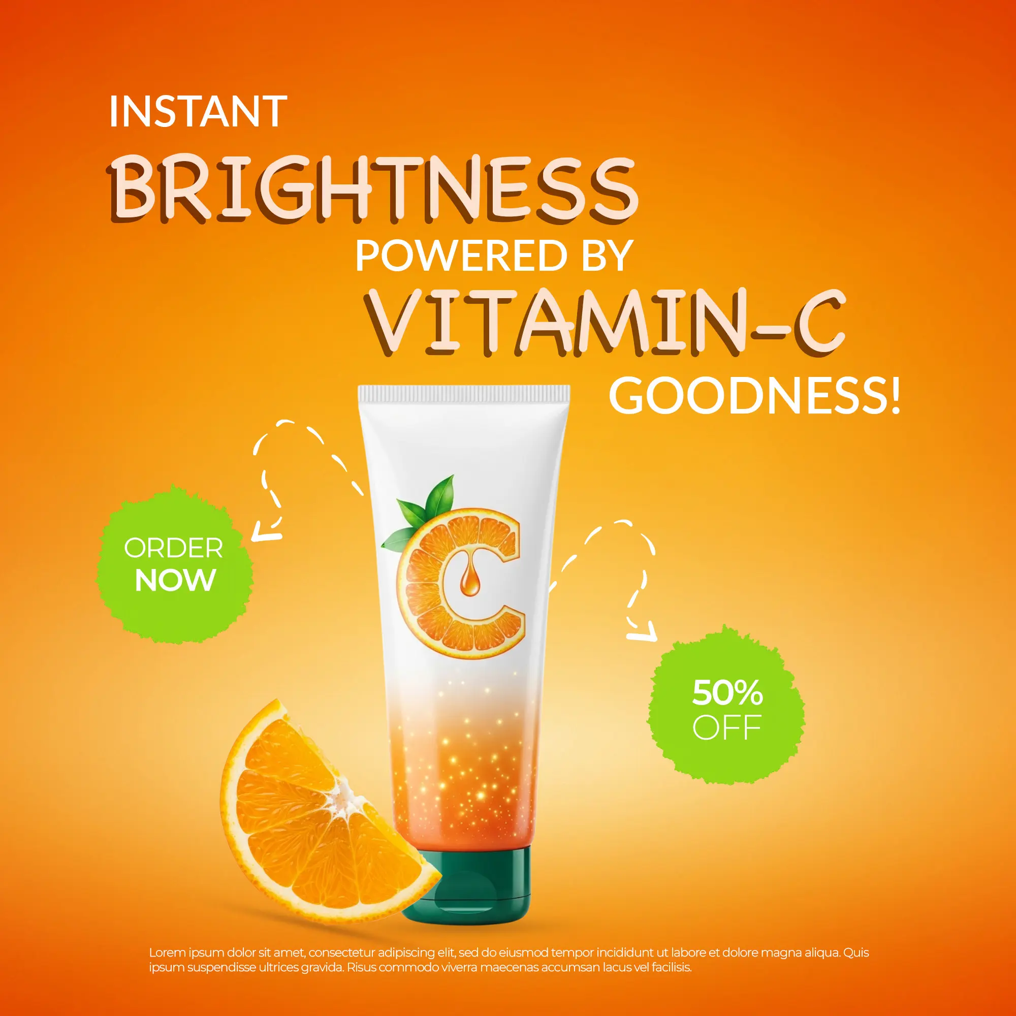 Radiant Vitamin C Skincare Ad Template