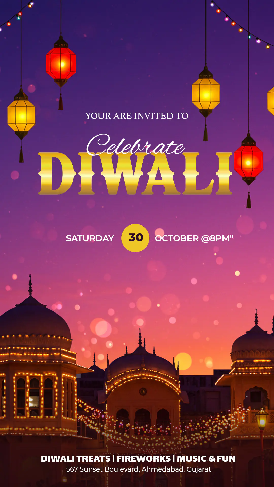 Diwali Celebration Invitation Template