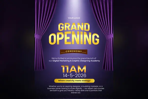 Elegant Academy Launch Announcement Template