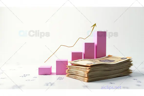 Financial Growth Concept with Stacked Money and Graph