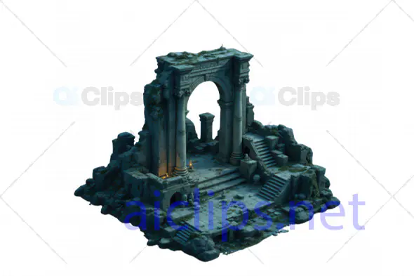 Ancient Ruins Archway with Stone Details