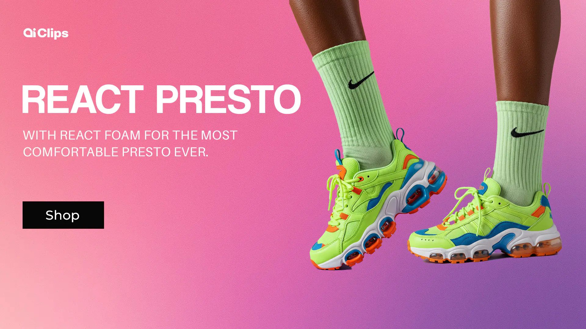 Enhanced Vibrant Sneaker Advertisement Template
