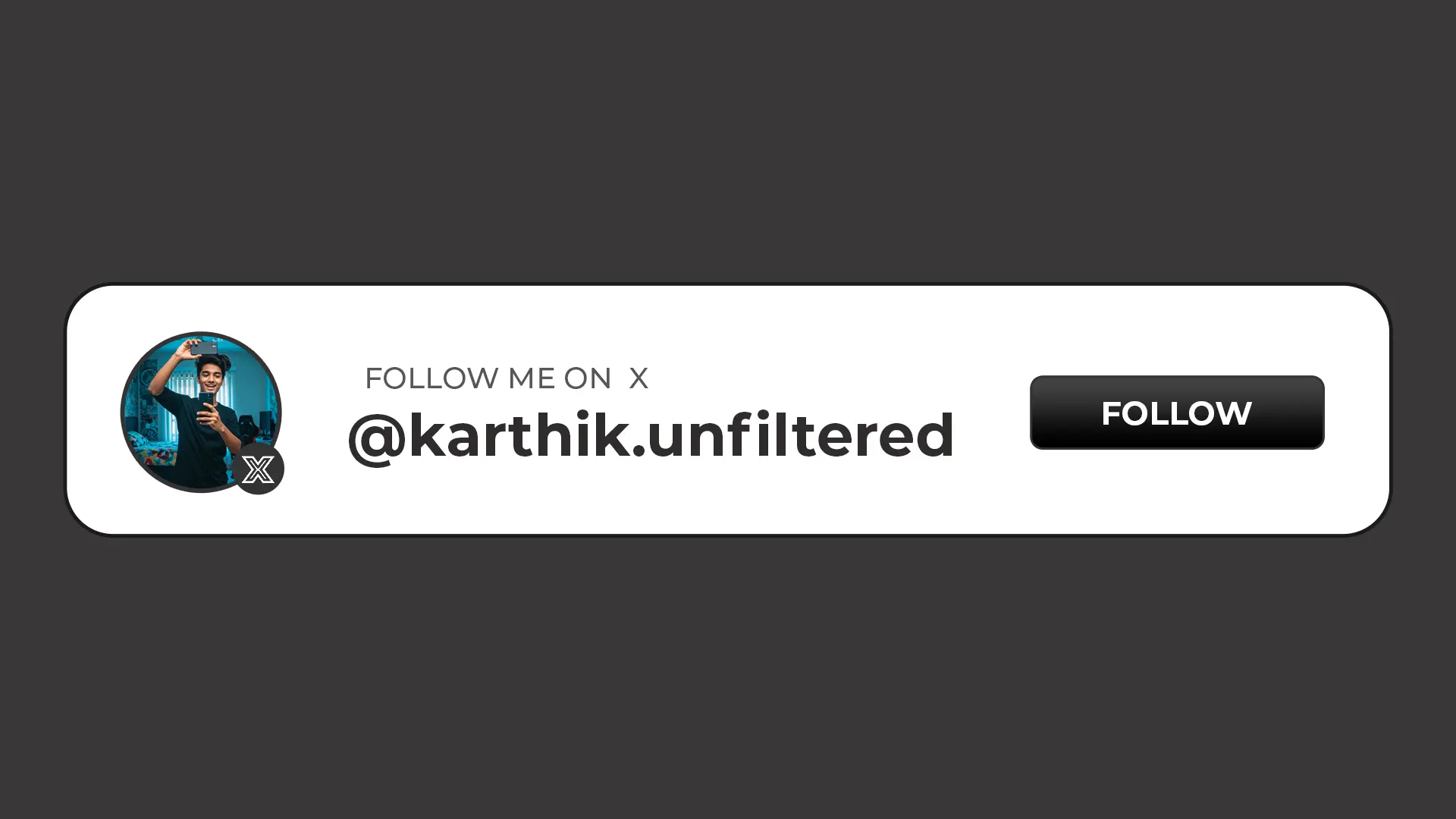 Dark Theme Twitter X Follow Template