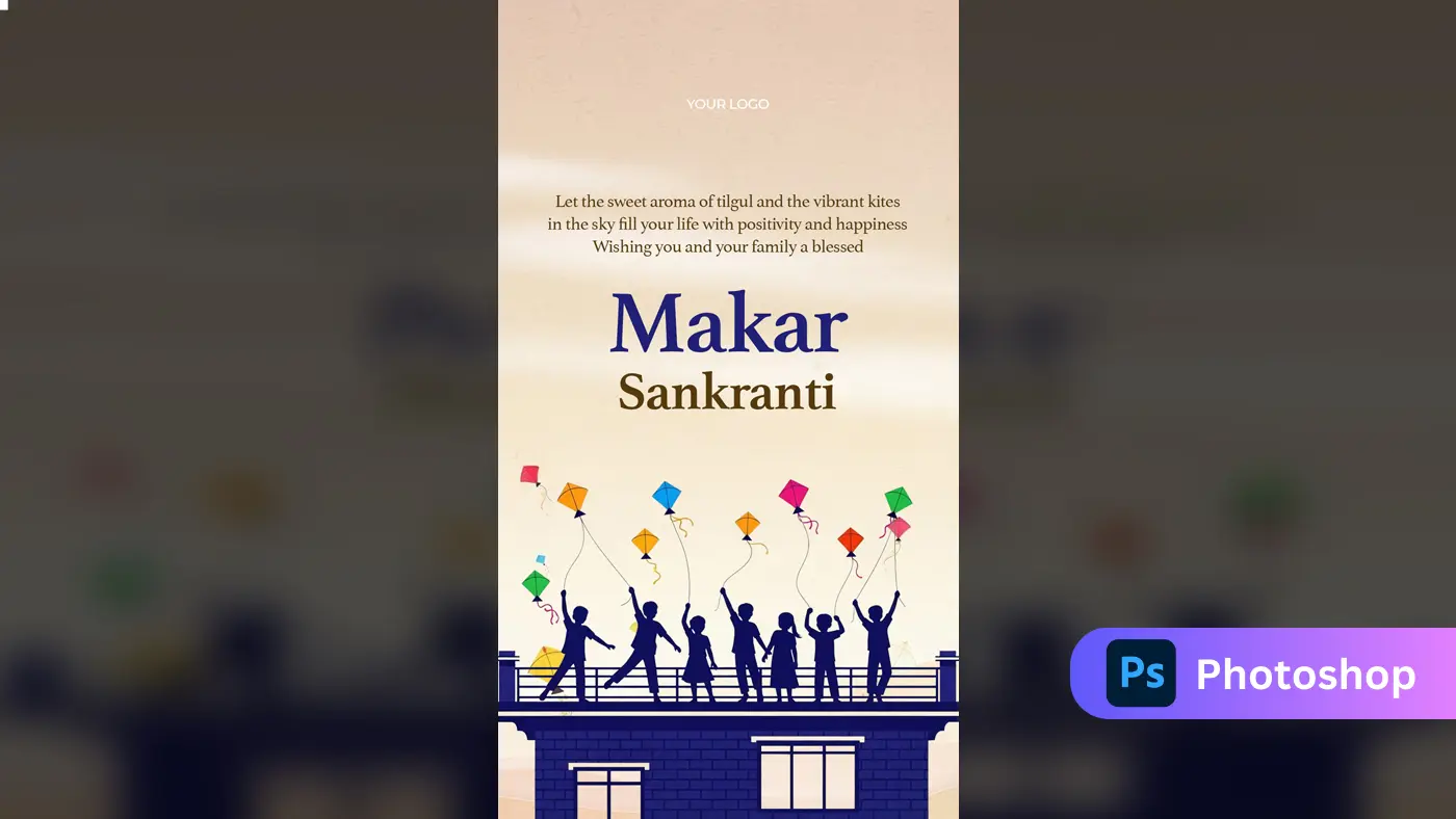 Joyful Makar Sankranti Festival Greeting Template