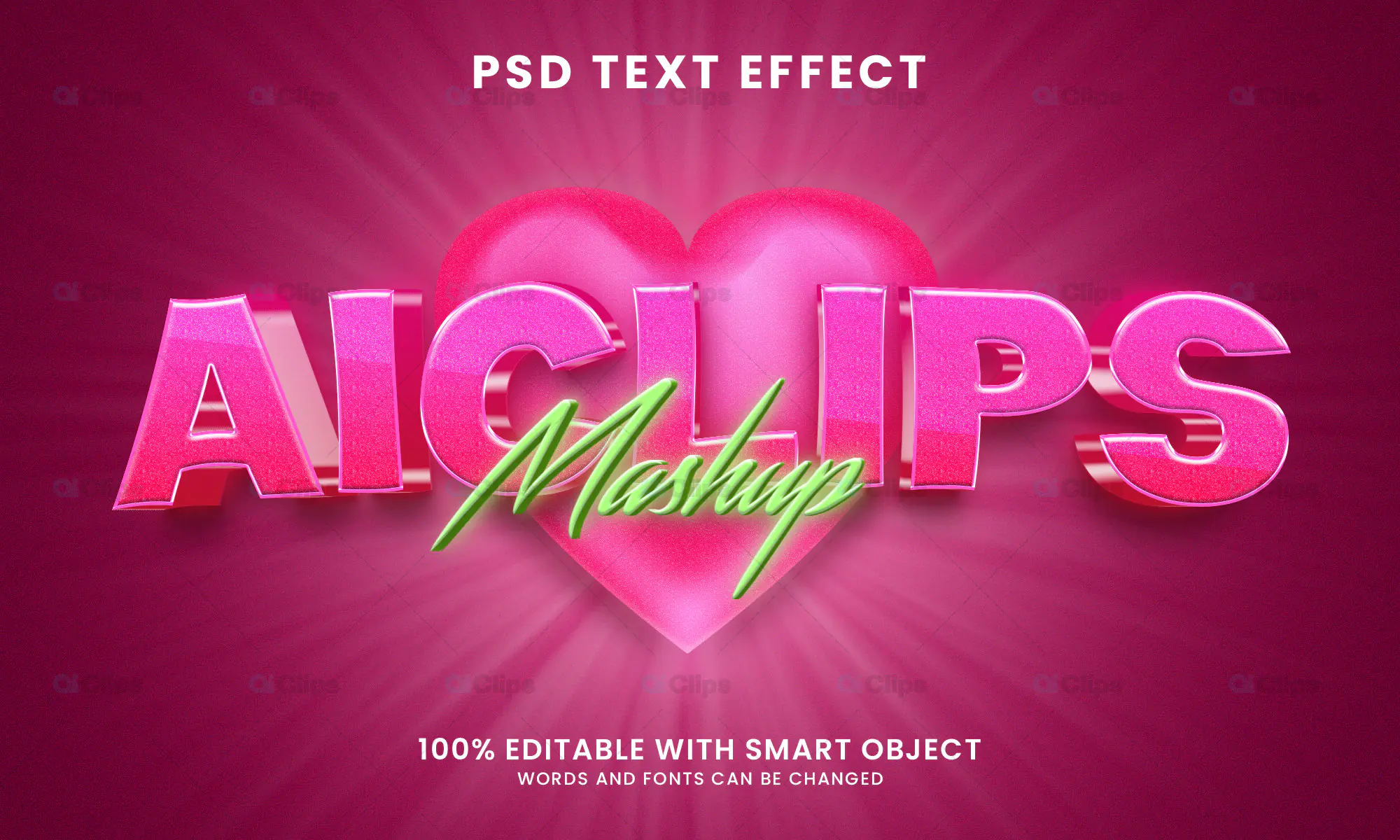 Pink Love Text Effect PSD