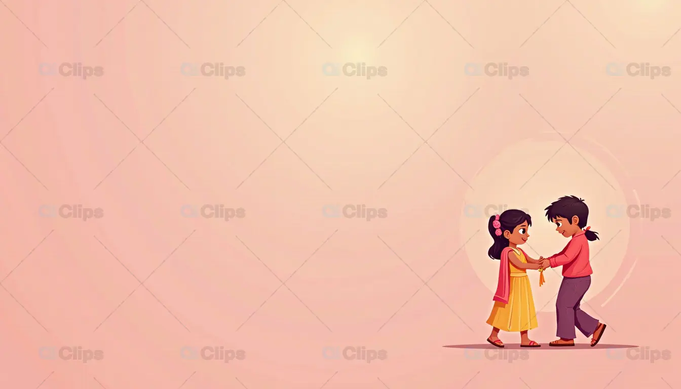 Brother and Sister Celebrating Raksha Bandhan Illustration