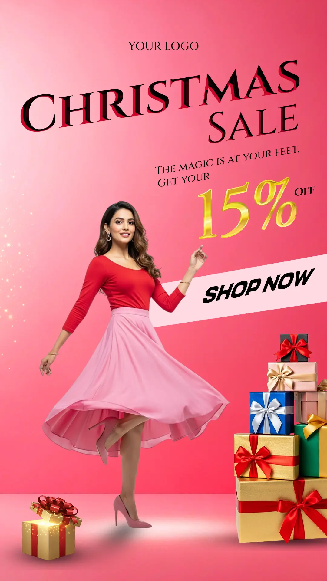 Vibrant Fashion Christmas Sale Banner Template