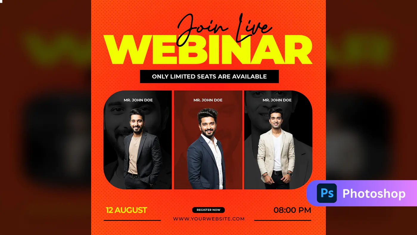Eye-Catching Live Webinar Promo Template