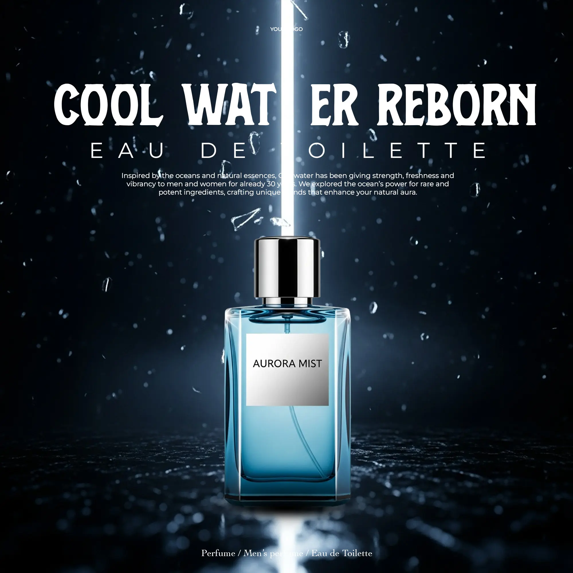 Dynamic Aquatic Perfume Ad Template