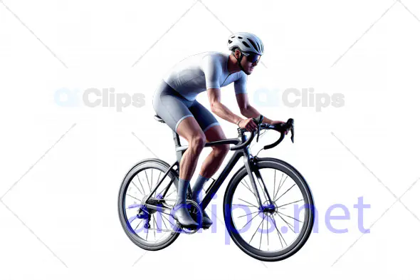 Elite Cyclist in Action on Road Bike - 3D Model