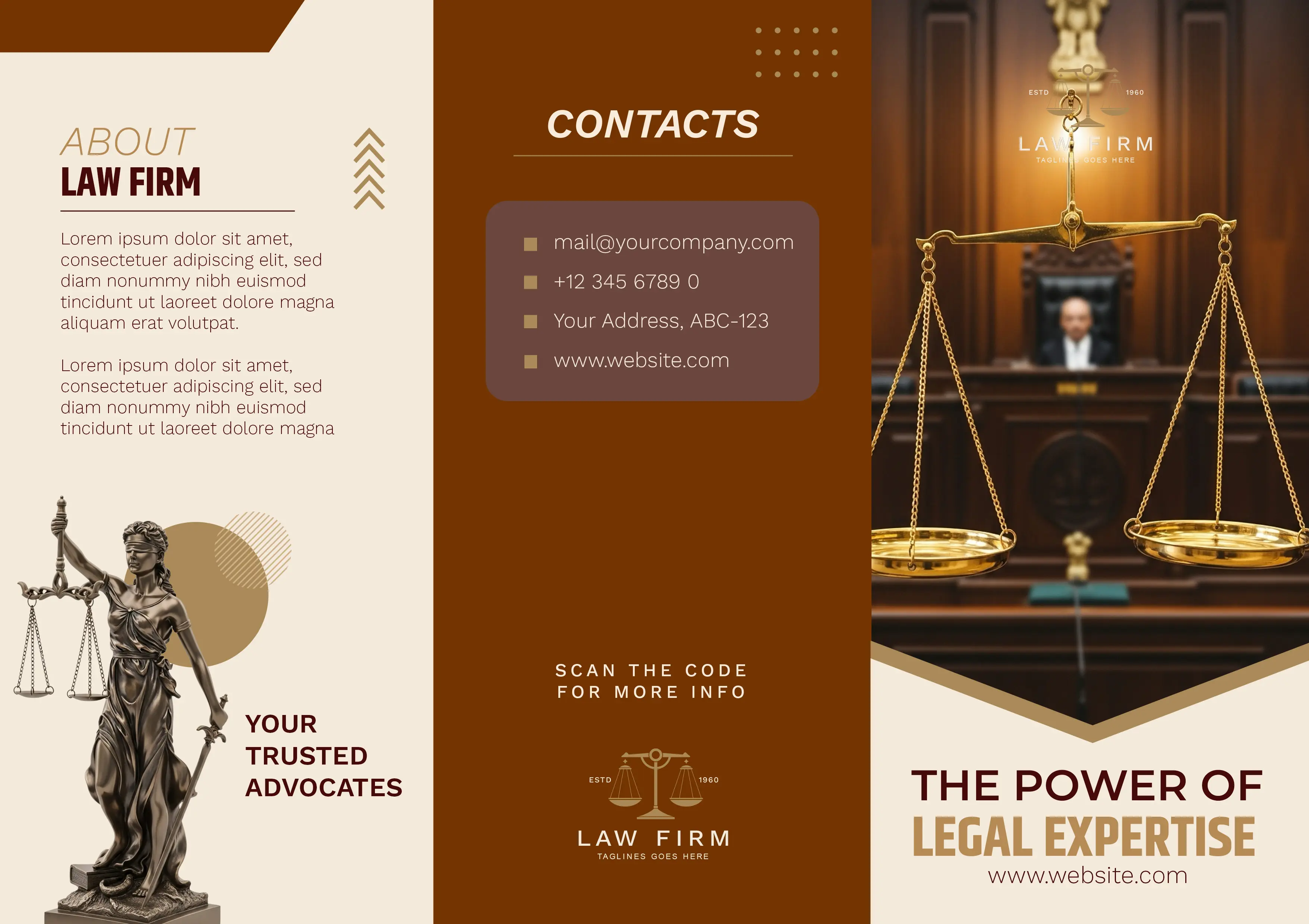 Premium Legal Services Bifold Brochure Template