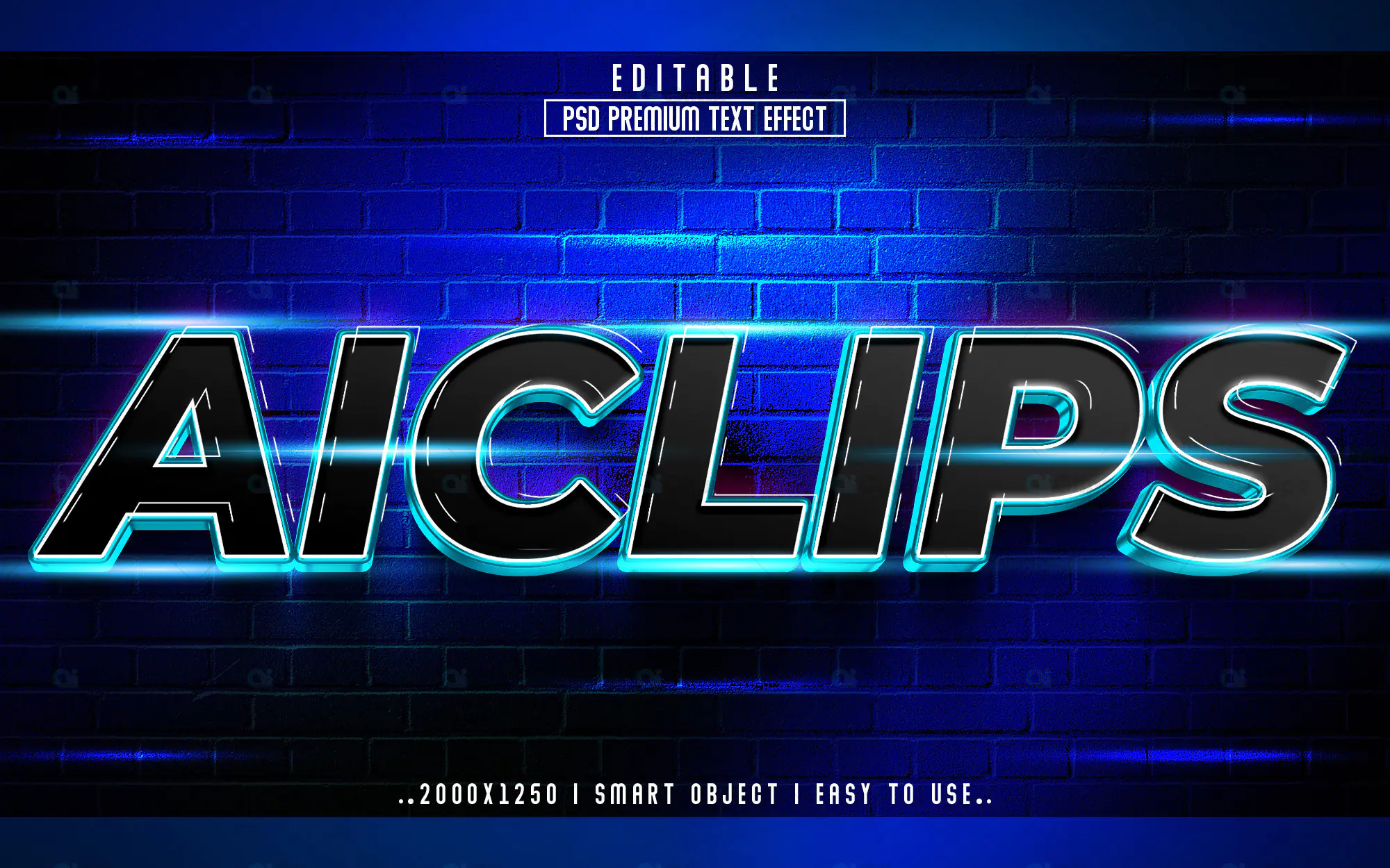 Neon Glow Text Effect PSD