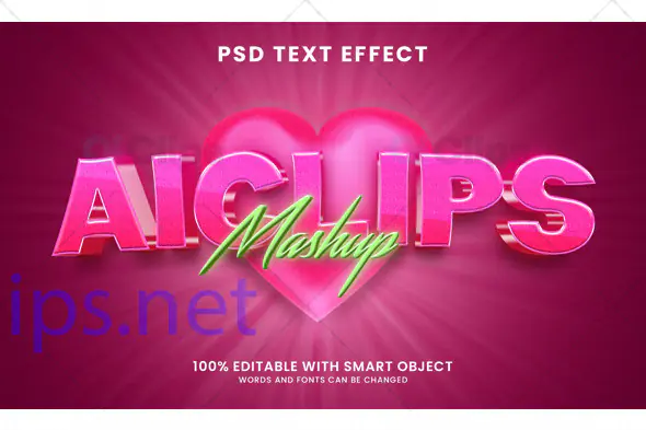 Pink Love Text Effect PSD