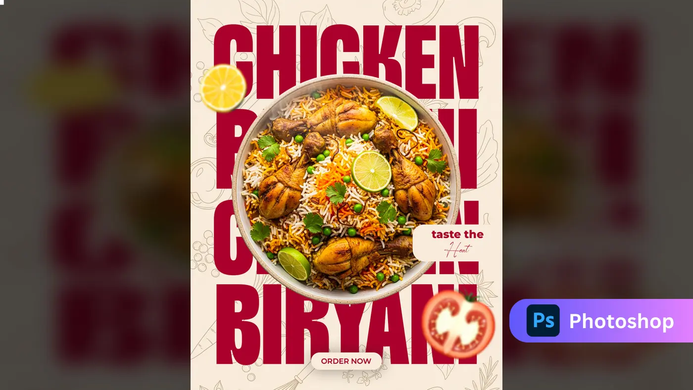 Spicy Biryani Food Promotion Template