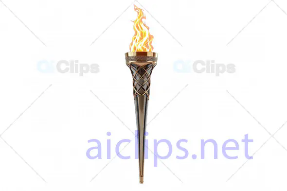 Elegant 3D Torch with Flame Model