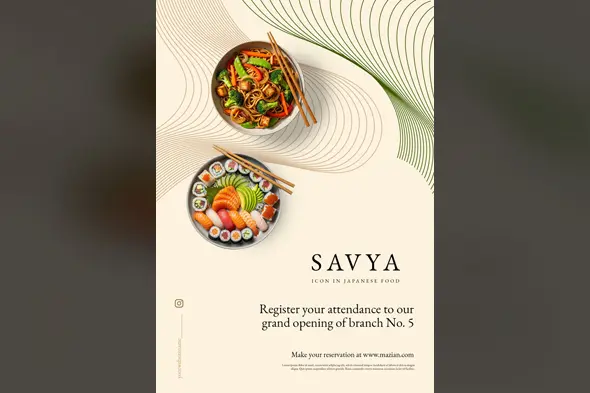 Elegant Japanese Restaurant Grand Opening Template